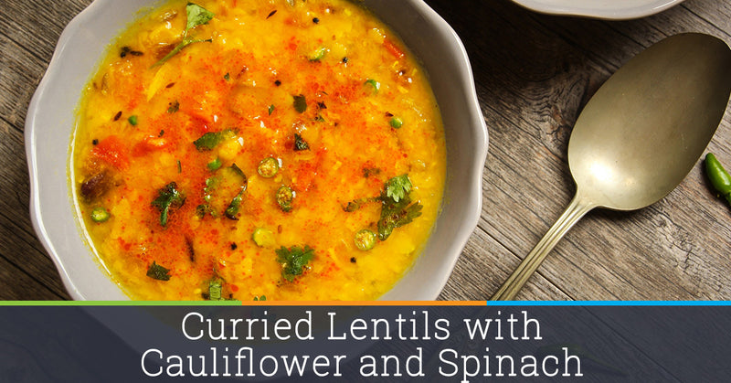 Curried Lentils with Cauliflower and Spinach